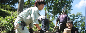 福島民報掲載 9月13日（土）「東京農大生が公園整備」緑地工学実習