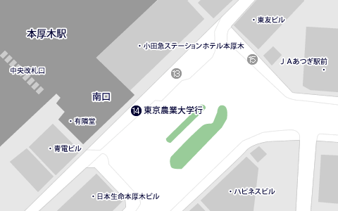 本厚木駅南口バス乗り場案内図