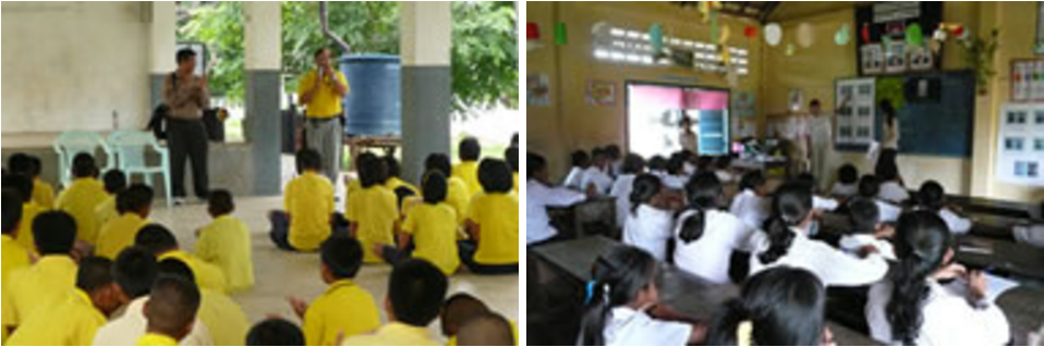 Dr.Thawansakの学生向け講演カンボジアのPrey Sar小学校のセミナー