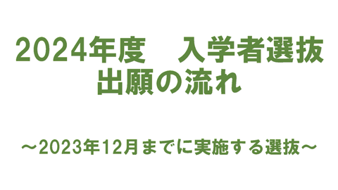 2024年度 入学者選抜<br>出願の流れ（動画）