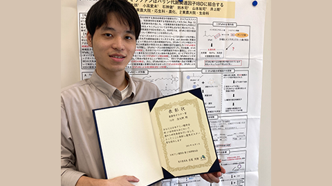 農芸化学専攻 栄養生化学研究室 大学院生（M1)の川平 浩太朗さんが「日本アミノ酸学会第17回学術大会(JSAA2023)」にて最優秀発表賞を受賞